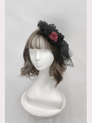 Rose Ribs Gothic Lolita Hat (Hair Clip) by Alice Girl (AGL58C)